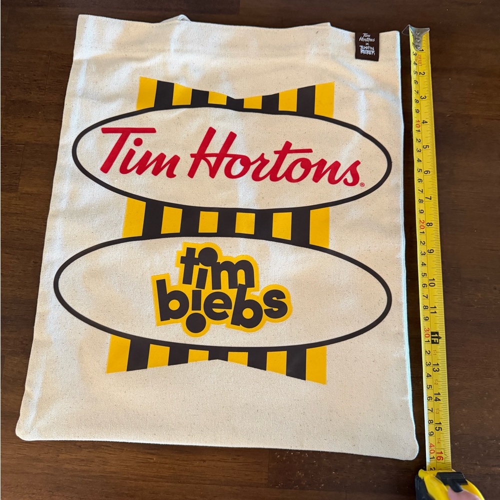 Tim Hortons x Justin Bieber Collab Tim Biebs Canvas Tote Bag - Picture 3 of 4